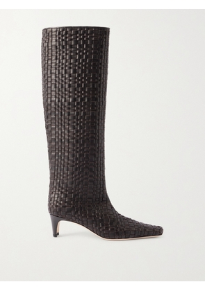 STAUD - Wally Woven Leather Knee Boots - Brown - IT36,IT36.5,IT37,IT37.5,IT38,IT38.5,IT39,IT39.5,IT40,IT41,IT42