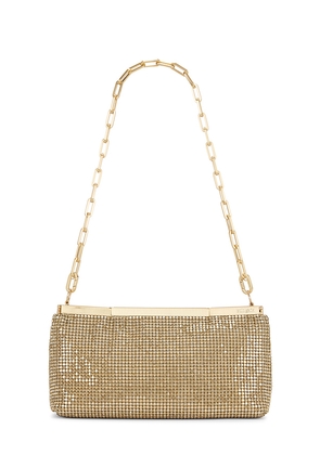 Cult Gaia Felice Clutch in Metallic Gold.