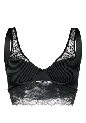 Versace Greca-detail lace brallete - Black