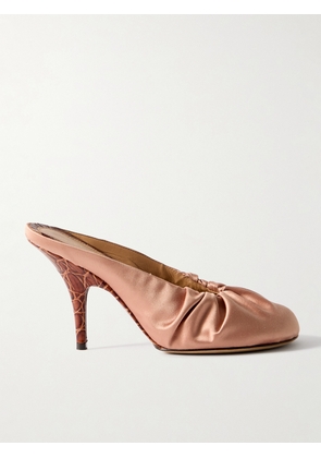 Dries Van Noten - Ruched Satin Mules - Pink - IT35,IT35.5,IT36,IT36.5,IT37,IT37.5,IT38,IT38.5,IT39,IT39.5,IT40,IT41
