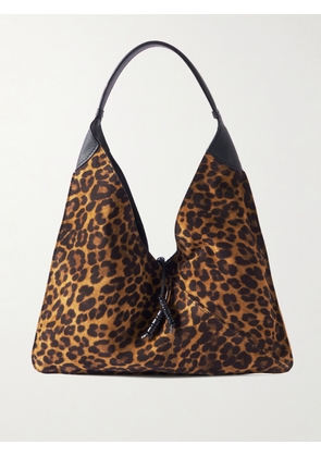 Hunting Season - Origami Medium Leopard-print Suede Tote - Animal print - One size