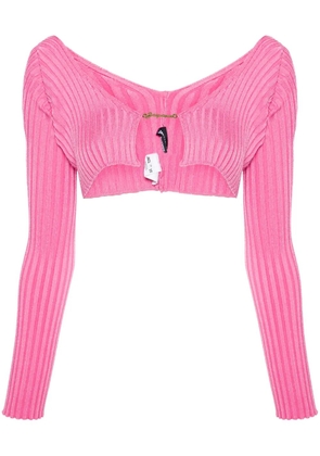 Jacquemus La Maille ribbed shrug cardigan - Pink