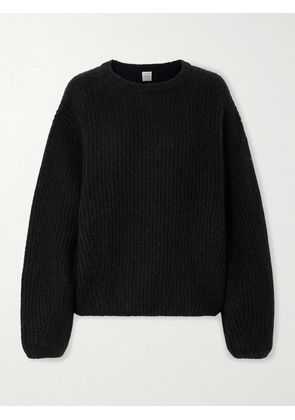 TOTEME - Ribbed Mohair-blend Sweater - Black - x small,small,medium,large,x large