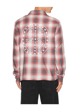 ALLSAINTS Shams Long Sleeve Shirt in Red. Size L. Also in M, S, XL/1X.