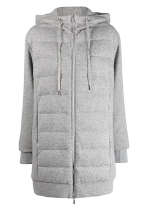 Eleventy Bimateric feather-down cashmere padded coat - Grey
