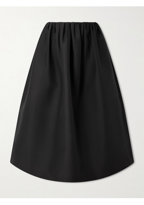 TOTEME - Gathered Wool And Silk-blend Midi Skirt - Black - DK32,DK34,DK36,DK38,DK40