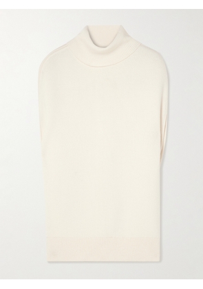 TOTEME - Oversized Knitted Wool Turtleneck Tank - White - x small,small,medium,large,x large