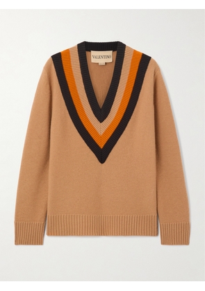 Valentino Garavani - Striped Wool Sweater - Brown - xx small,x small,small,medium,large,x large