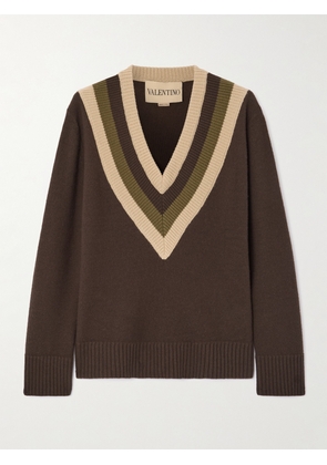 Valentino Garavani - Striped Wool Sweater - Brown - xx small,x small,small,medium,large,x large