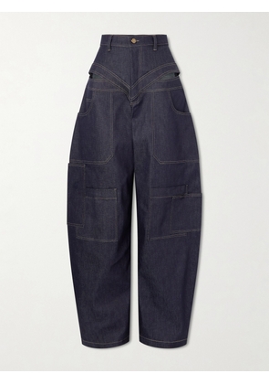 Tolu Coker - Banana Cutout High-rise Barrel-leg Jeans - Blue - x small,small,medium,large