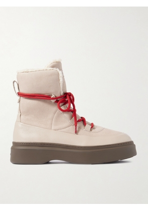 Varley - Selva Wool-trimmed Leather Ankle Boots - Neutrals - US6,US7,US8,US9,US10,US11