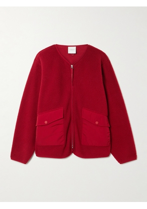 Varley - Marina Shell-trimmed Recycled-fleece Jacket - Red - xx small,x small,small,medium,large,x large