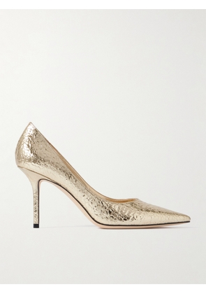 Jimmy Choo - Love 85 Metallic Cracked-leather Pumps - Gold - IT35,IT36,IT36.5,IT37,IT37.5,IT38,IT38.5,IT39,IT39.5,IT40,IT40.5,IT41,IT41.5,IT42