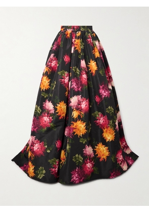 Carolina Herrera - Pleated Floral-print Faille Maxi Skirt - Black - US2,US4,US6,US8