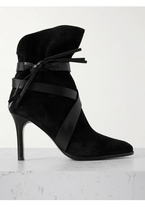 MARANT ÉTOILE - Atiny Tasseled Leather-trimmed Suede Ankle Boots - Black - FR36,FR37,FR38,FR39,FR40,FR41