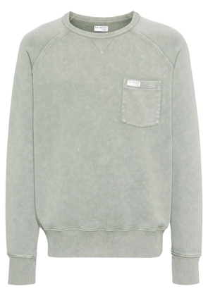 Fay logo-appliqué cotton sweatshirt - Green