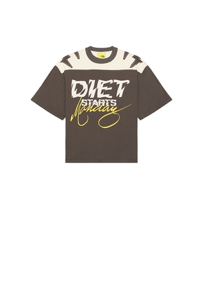Diet Starts Monday Yoke Tee in Black. Size L. Also in S, M, XL/1X.