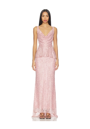 AKNVAS Klara Beaded Gown in Pink. Size 0. Also in 10, 12, 2, 4, 6.