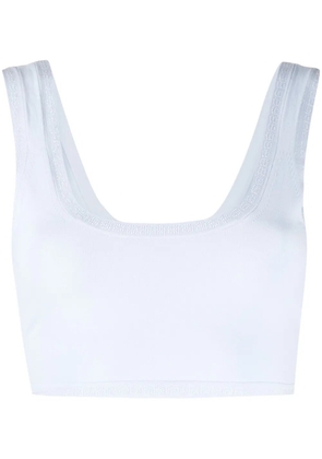 Alexander Wang rhinestone-trim cropped top - Blue