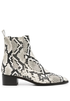 Scarosso Olivia 40mm snakeskin-effect boots - Neutrals