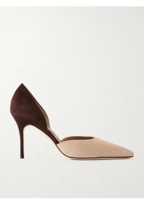 Manolo Blahnik - Taylerbinu 90 Two-tone Suede Pumps - Brown - IT35,IT36,IT36.5,IT37,IT37.5,IT38,IT38.5,IT39,IT39.5,IT40,IT40.5,IT41,IT41.5,IT42,IT43