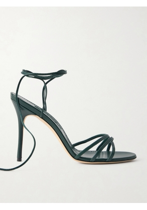 Manolo Blahnik - Leva 105 Leather Sandals - Green - IT36,IT36.5,IT37,IT37.5,IT38,IT38.5,IT39,IT39.5,IT40,IT40.5,IT41,IT41.5,IT42