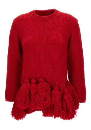 Comme Des Garçons tassel-detail fringed sweater - Red
