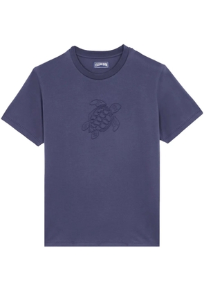 Vilebrequin Turtle-embroidered cotton T-shirt - Blue