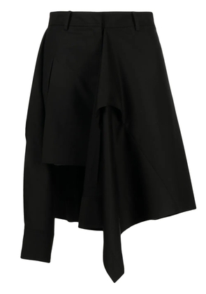 Goen.J layered asymmetric skirt - Black