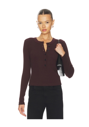Citizens of Humanity Varra Henley Top in Burgundy. Size L. Also in M, S, XL, XS.