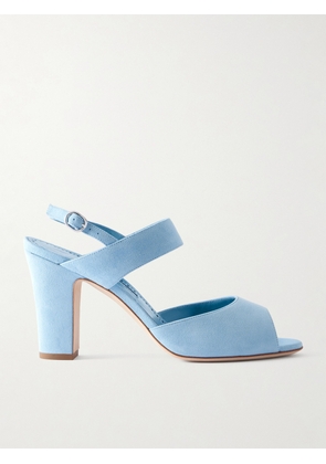 Manolo Blahnik - Khiko 90 Suede Slingback Sandals - Blue - IT36,IT36.5,IT37,IT37.5,IT38,IT38.5,IT39,IT39.5,IT40,IT40.5,IT41,IT41.5,IT42