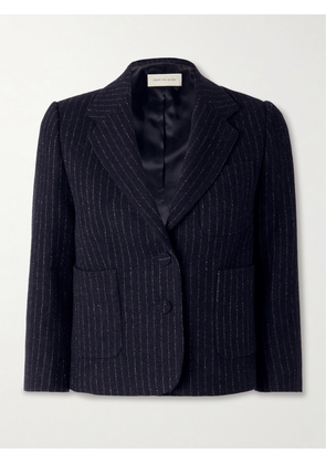 Dries Van Noten - Cropped Pinstriped Wool Blazer - Blue - FR 34,FR 36,FR 38,FR 40,FR 42,FR 44