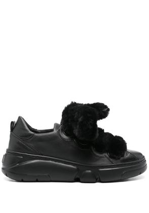 AGL fur-laces sneakers - Black