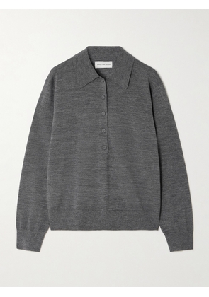 Dries Van Noten - Merino Wool Polo Sweater - Gray - x small,small,medium,large