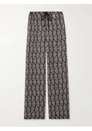 Dries Van Noten - Devoré-velvet Straight-leg Pants - Brown - FR 34,FR 36,FR 38,FR 40,FR 42,FR 44