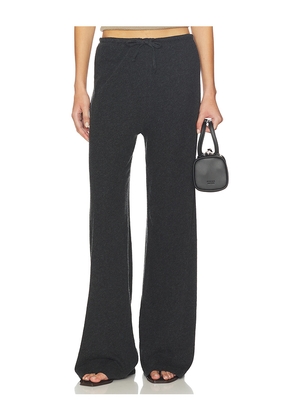 Enza Costa Cashmere Jersey Easy Drawcord Pant in Charcoal. Size L. Also in M, S, XL, XS.