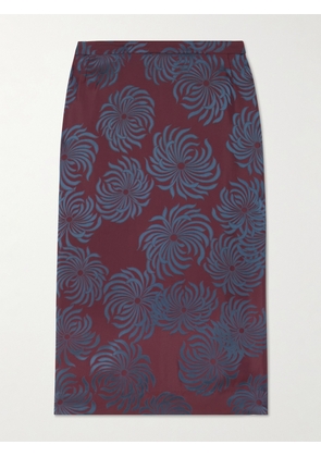 Dries Van Noten - Jacquard Midi Skirt - Burgundy - FR 34,FR 36,FR 38,FR 40,FR 42,FR 44
