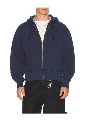 Asher Isaac Zip Hoodie in Blue. Size M. Also in S, XL/1X.