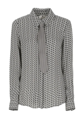 Elisabetta Franchi patterned tie shirt - White