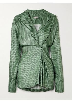 Dries Van Noten - Twisted Printed Silk-twill Shirt - Green - FR 34,FR 36,FR 38,FR 40,FR 42,FR 44