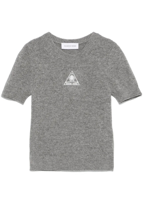 Marine Serre logo-embroidered T-shirt - Grey