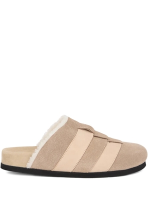 Peserico panelled suede slippers - Neutrals