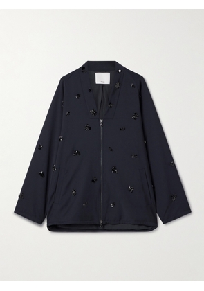 Tibi - Tropical Embellished Woven Bomber Jacket - Blue - x small,small,medium,large