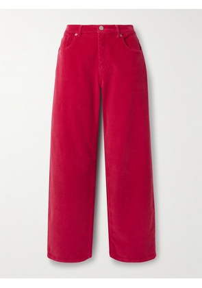 La Ligne - Marilyn Cotton-blend Corduroy Wide-leg Pants - Red - 23,24,25,26,27,28,29,30,31,32