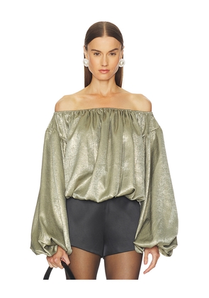 CAROLINE CONSTAS Andros Top in Green. Size L. Also in M, S, XL, XS.