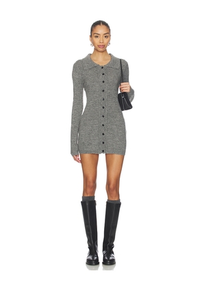 Amelie Teje Norah Knit Mini Dress in Grey. Size L. Also in M, S, XS.