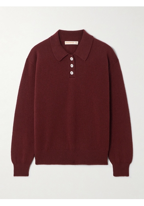 &Daughter - Edith Wool Polo Sweater - Burgundy - x small,small,medium,large,x large