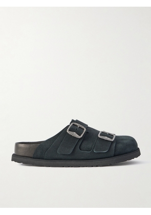 Birkenstock 1774 - 222 West Buckled Suede Clogs - Black - IT35,IT36,IT37,IT38,IT39,IT40,IT41