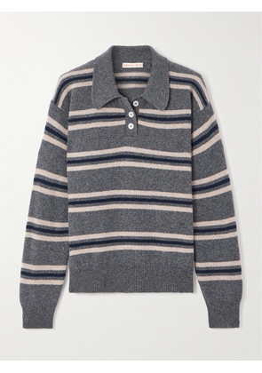 &Daughter - Edith Striped Wool Polo Sweater - Gray - x small,small,medium,large,x large