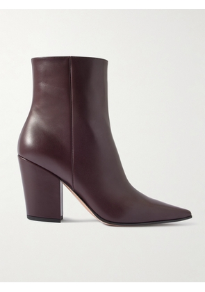 Gianvito Rossi - Keinna 85 Leather Ankle Boots - Burgundy - IT36,IT36.5,IT37,IT37.5,IT38,IT38.5,IT39,IT39.5,IT40,IT40.5,IT41,IT41.5,IT42